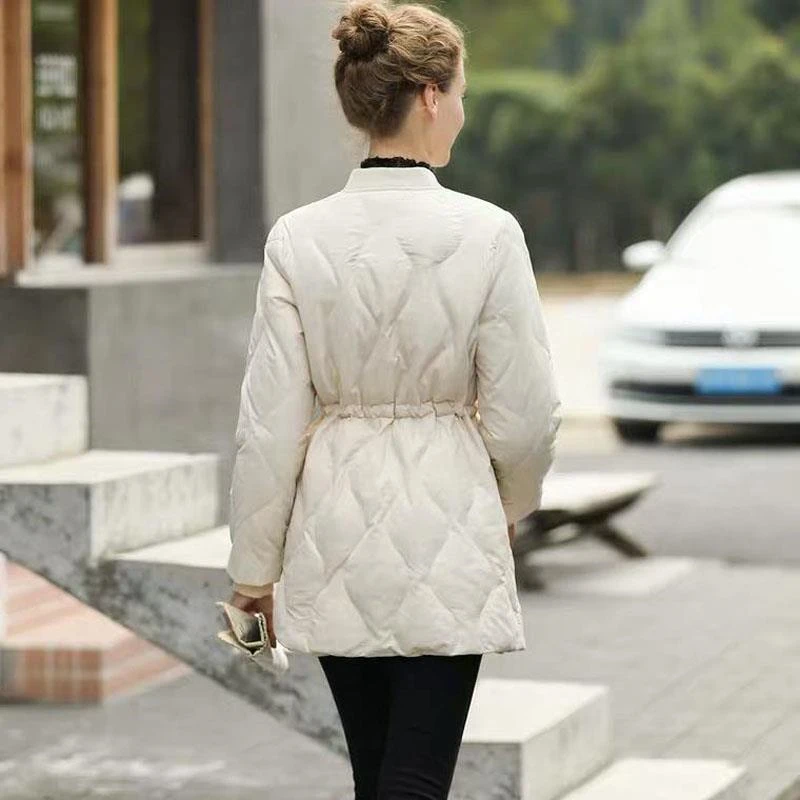Korean Mid-Length Lightweight Cotton Padded Jacket Women