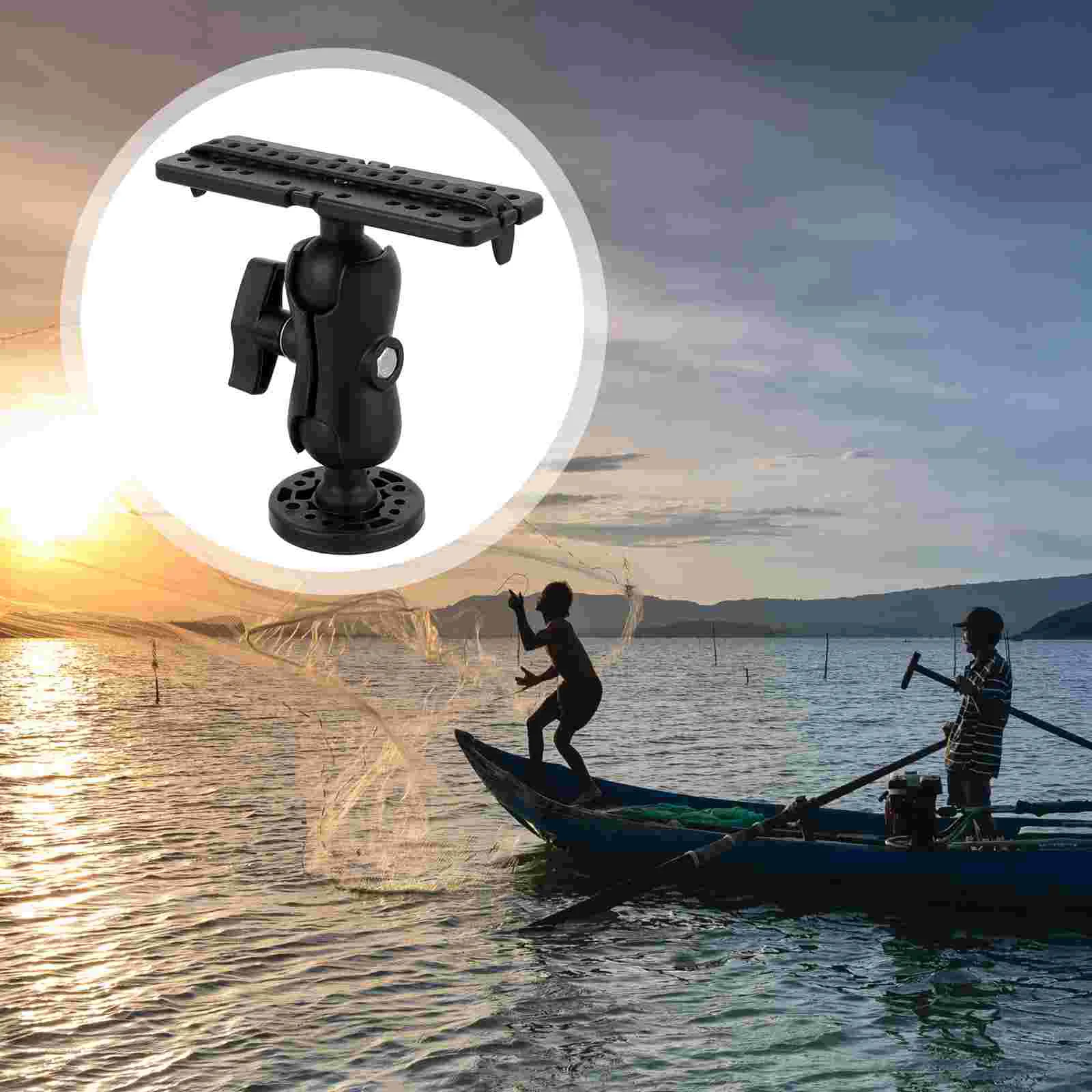 Durable Fish Finder Mount Nylon Marine Fishfinder Ball-Mount Bracket Holder Fish Finder Rack for Fishing Boat Canoeing Kayak acrylic basketball display stand rack base mount bracket for soccer volleyball american football rugby ball holder supports