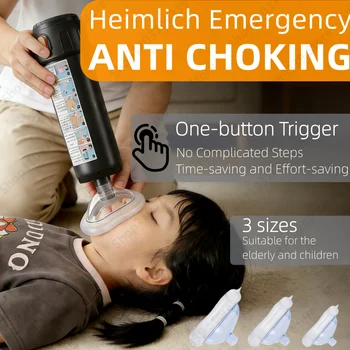 Dispositivo di salvataggio antisoffocamento automatico Heimlich di primo soccorso con maschera S&m&l per adulti Salvataggio per bambini, emergenza di aspirazione salvavita