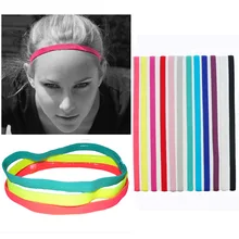 

Women Headband Sweatbands Football Yoga Pure Hair Bands Anti-slip Elastic Rubber Thin Sports Headband Girl Hair Accessories New