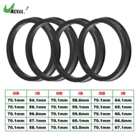 UXCELL 4Pcs 70.1mm to 54.1mm 56.6mm 57.1mm 60.1mm 63.5mm 65.1mm 66.1mm 67.1mm Car Tire Centering Hub Centric Rings Wheel 1
