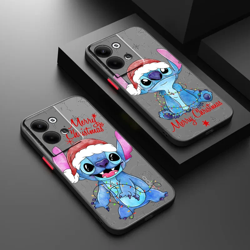 

Stitch Christmas Cartoon For OPPO Realme GT Neo Q5 Q3S Q3T Master 8 7 6 Lite Pro Frosted Translucent Hard Phone Case Cover