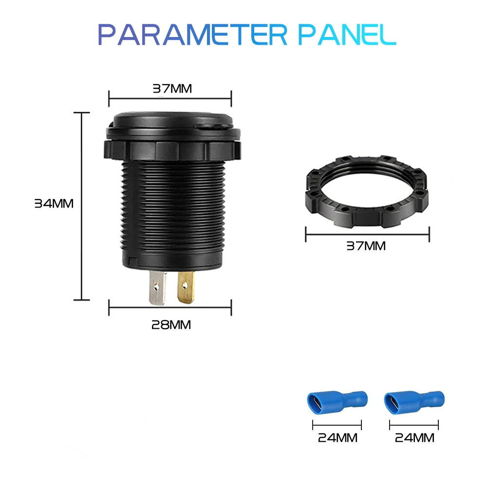 Enhanced Dual USB Car Charger with LED Waterproof Power Socket