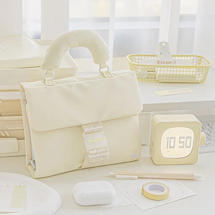 귀여운 방수 소프트 커버, 느슨한 잎 노트북 저널 일기 플래너, 다층 보관 가방, 핸드북 학교 문구, A6 IPX2