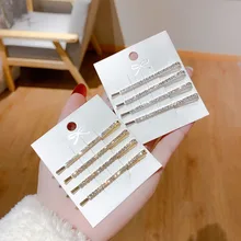 

4PCS/Set Fashion Rhinestone Hair Clips for Women Sweet Girl Simple Hairgrip Hairpins Alloy Handmade INS Hair Accessories
