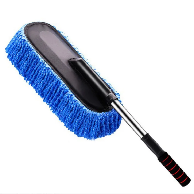 

Car Wash Mop Dust Removal Ash Absorption Telescopic Handle Soft Bristle Wax Brush Wax Mop Auto Parts