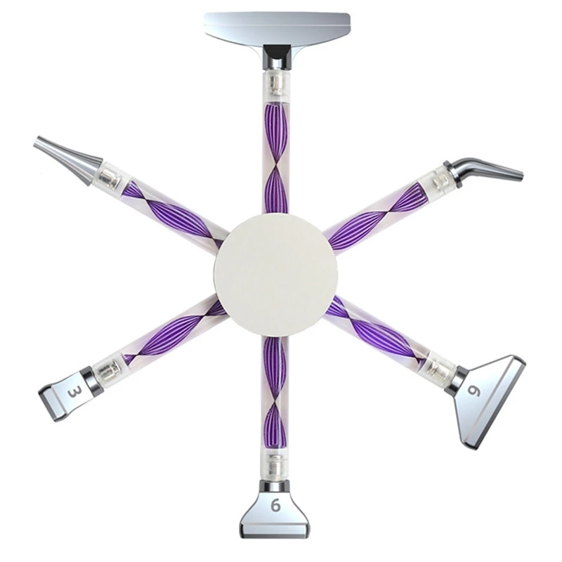 

Ручка из полимерного сплава с 6 насадками, 5D каучуковая ручка для алмазной живописи, сменные насадки для ручек из полимерного сплава