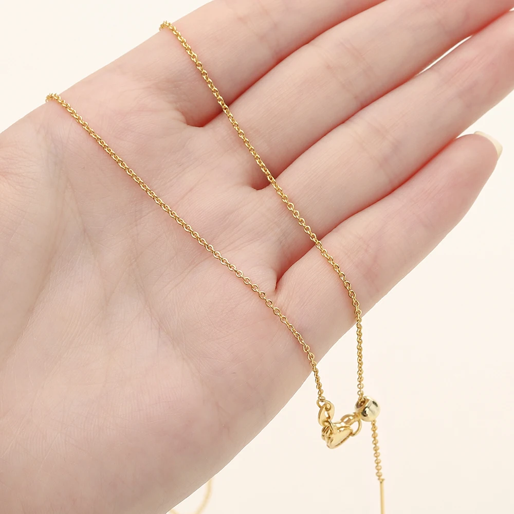 Gold-Plated Adjustable Flat Chains with Lobster Clasp