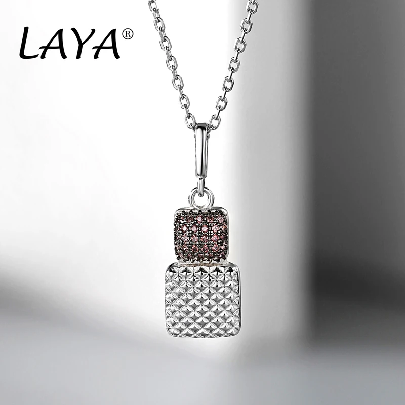 LAYA 패션 새로운 스타일 간단한 지르콘 반지 귀걸이 목걸이 세트 여자 파티 럭셔리 보석 선물