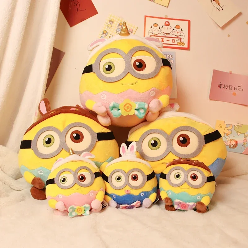 Лидер продаж, оригинальные милые плюшевые игрушки 25 см с миньонами, персонажи фильма, пасхальный косплей, Боб, мягкая подушка для кукол, собирать рождественские украшения, подарок