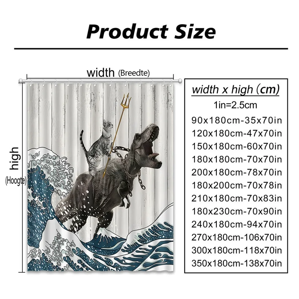 Buying Guide | Xguatan Funny Cat Dinosaur Shower Curtain, Cool Cats Ride Di