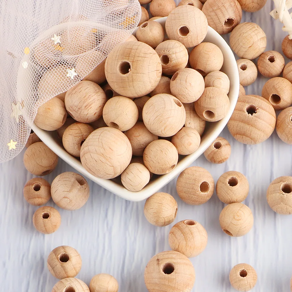 20/30/50Pcs Beech Wooden Round Beads Hexagon Letter Beads Eco-Friendly DIY Bracelet Jewelry Pendant Accessories