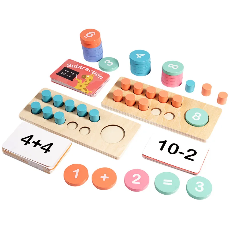 Children's Wooden Number Board Cognitive Matching Addition Subtraction Operation Montessori Logical Thinking Training Math Toys math toys,learning board toy,teaching aids toys,educational toys