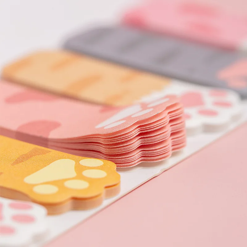 Sticky notes kawaii stationery cartoon cat paw memo pad bookmark flags index tab label paper stickers