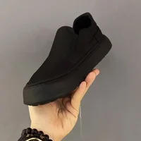 Flat Men's Shoes Slip-on Walking Shoes for Men New Canvas Loafers Outdoor Low Top Black Shoes Breathable Male Footwear Size 45 2