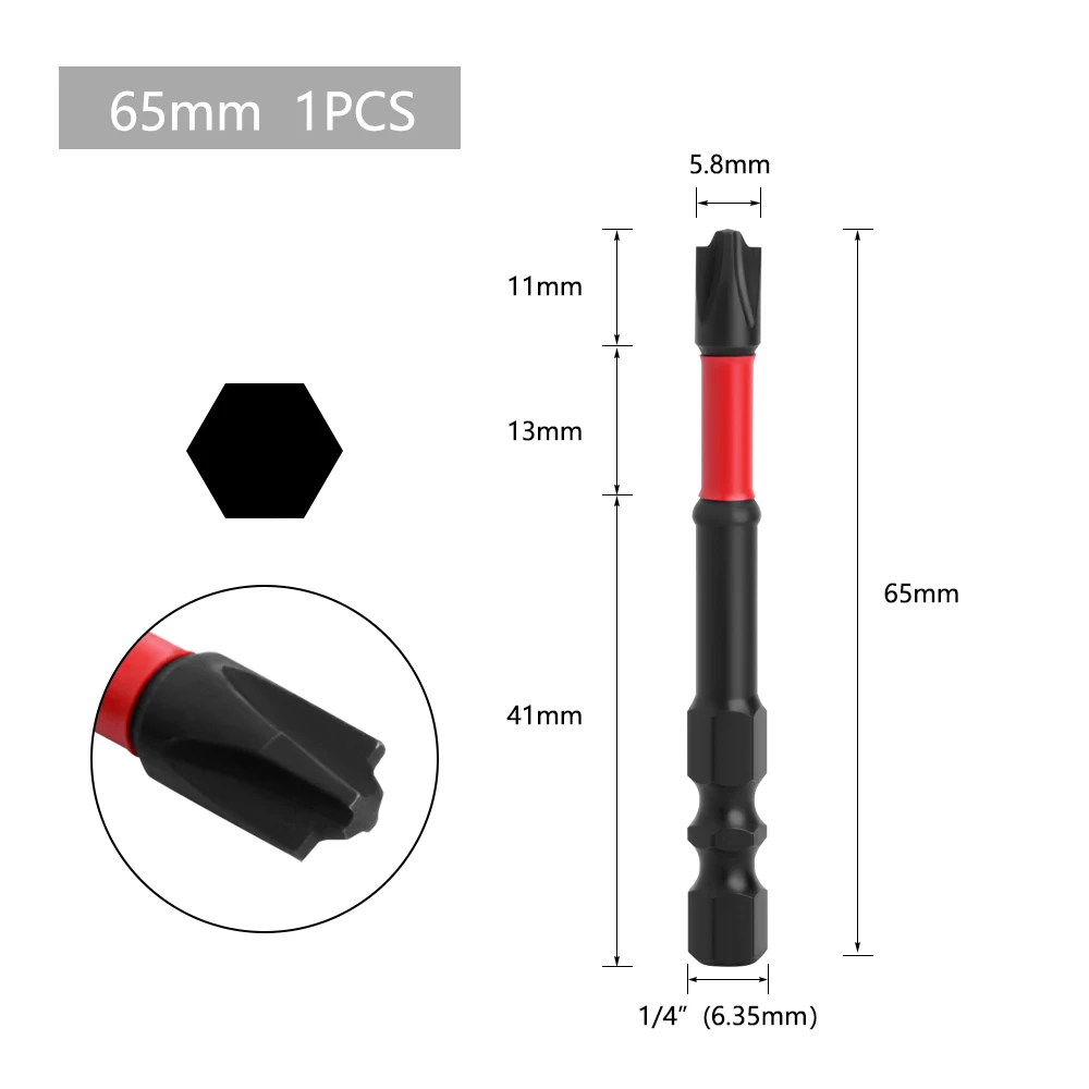 LAVIE 1/4 Zoll Sechskant-Schaft Stark Magnetisch 5A S2 Material PH2 X 65mm 110mm Rutschfester Schraubendreher-Bit P03065O P03110O – Detail 2