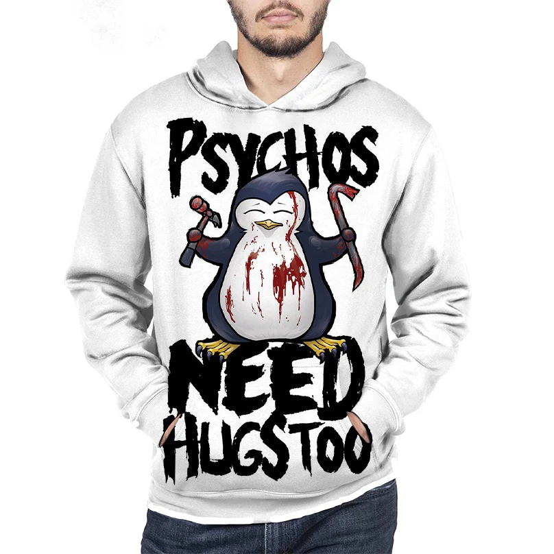 Funny Penguin 3D Print Hoodie Pullover