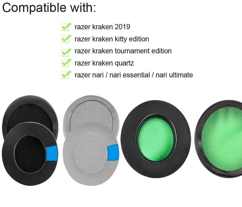 Cuscinetti Auricolari In Gel Di Raffreddamento Aggiornati Per Razer Nari Ultimate, Nari Essential, Kraken Kitty, Kraken Tournament Edition Headset Ear