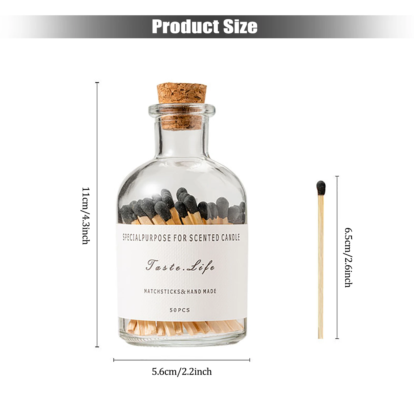 Mini Glass Bottles Jars with Wood Cork Stoppers Tiny Glass Jars Wishing,wedding Gifts Wedding Decorations Small Safety Matches