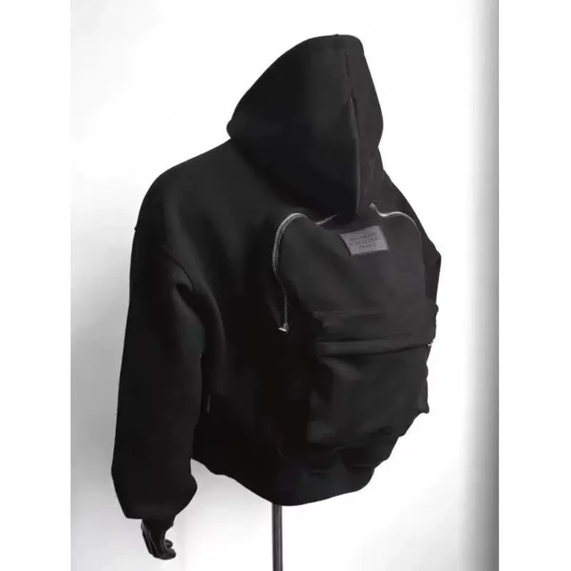 Spring Autumn New Men's American Heavy-duty Hoodie Zipper Backpack Bag Design Sweatshirt Men Women Jacket Hooded For Male Coats