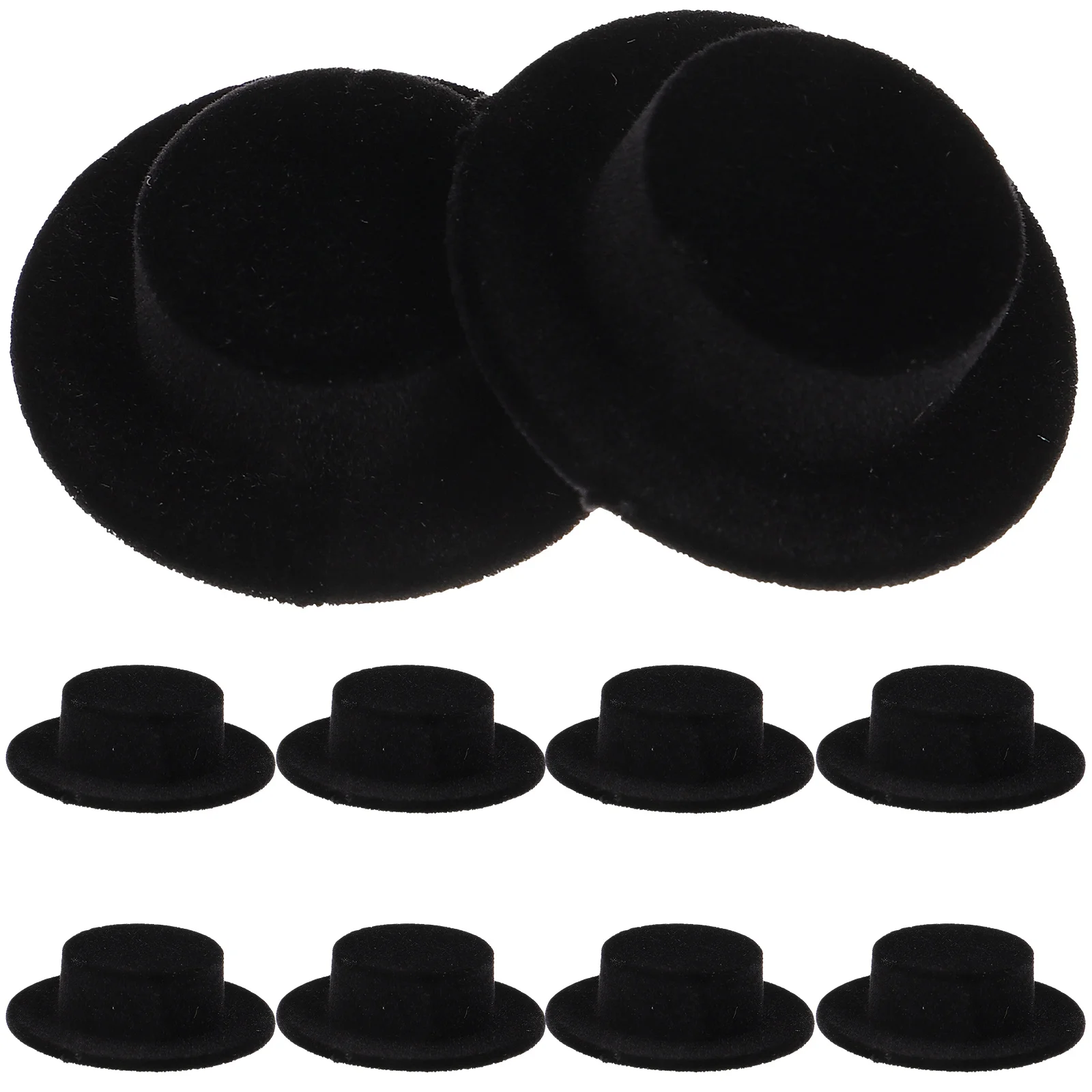 

Mini Top Hats Black Plastic Miniature Top Hats Cupcake Toppers Wine Bottle Cover Decoration Crafts Christmas Snowman Hats