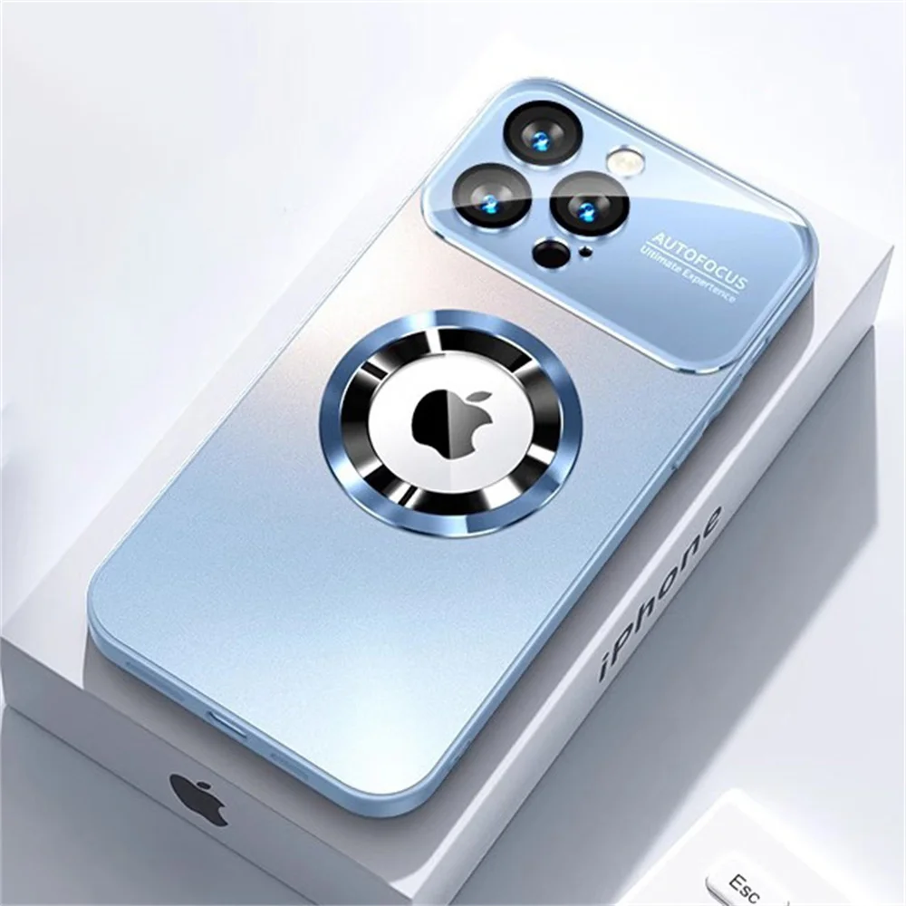 Luxury Frosted Magnetic Phone Case with Full Lens Protection and Matte Back Cover