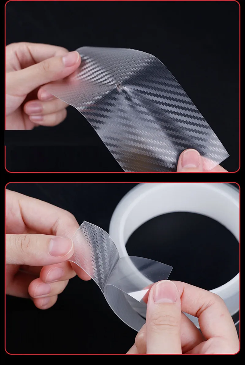 Transparente Carbon Faser Auto Schwelle Protector Moulding Streifen Trim Stoßstange Streifen Tür Sill Film Anti Scratch Wachen Auto Aufkleber – Detail 5