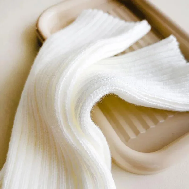 Description Picture 3 of item1 Pair Candy Color Children Leg Warmers Korean Sweet Kids Knitted Foot Cover Girls Lolita Style Solid Warm Elastic Tube Socks