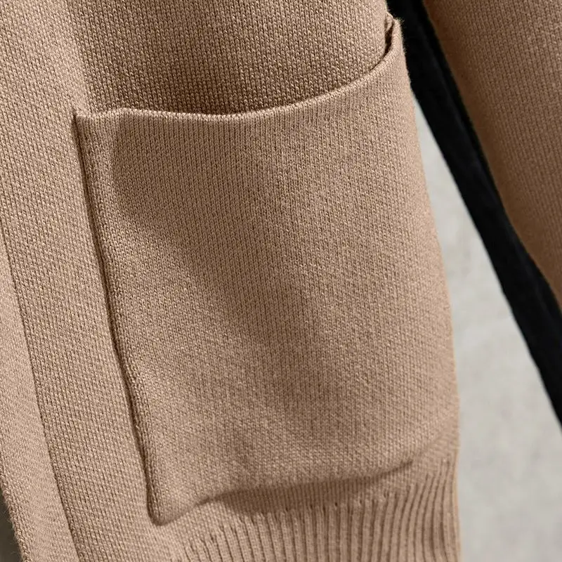 2023 Spring Autumn New Solid Color Fashion V-neck Long Sleeve Knitting Cardigan Man Casual Loose Button Pockets All-match Coat