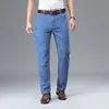 Fashion European American Style Stretch Men Jeans Luxury Men's Denim Pants Slim Straight Deep Blue Gentleman Size 28-38 Slacks 5