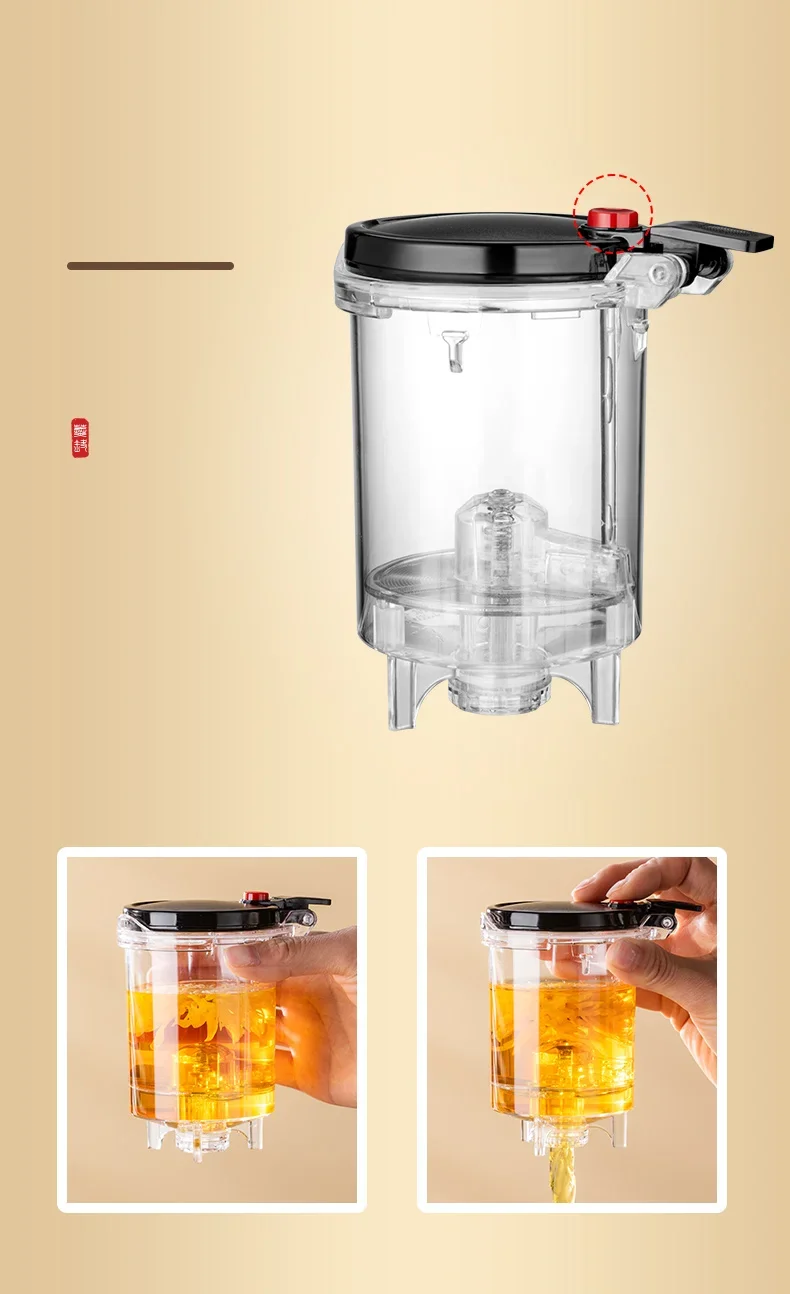 Teapot With Infuser Thickened Glass Heated Resistant Tea Pot One-button Filtering Tea Separation Kettle Tea Coffee Maker Teapot With Infuser Thickened Glass Heated Resistant Tea Pot One-button Filtering Tea Separation Kettle Tea Coffee Maker