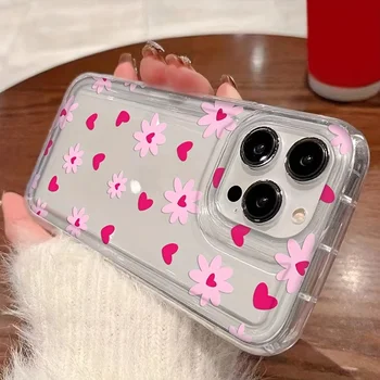 Love Heart Graphic Printed Phone Case For iPhone 14 15 16 Pro Max 11 12 13 Pro Mini X XR XS 7 8 Plus SE2 Shockproof Soft Cover