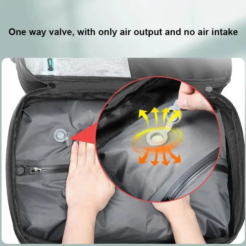 Men and Women Vacuum Backpack 16 inch Vacuum Seal Business Travel Compression Expandable Airline Approved Backpack with Air Pump mens backpack,women backpack