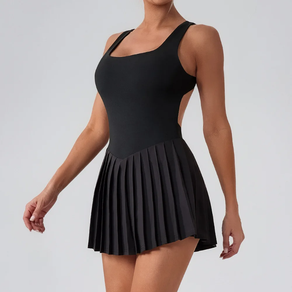 Mermaid Curve Tennis Skirt Naked Anti-walking Sports Skirt Fitness Beautiful Back dress Tight Running Yoga for Women