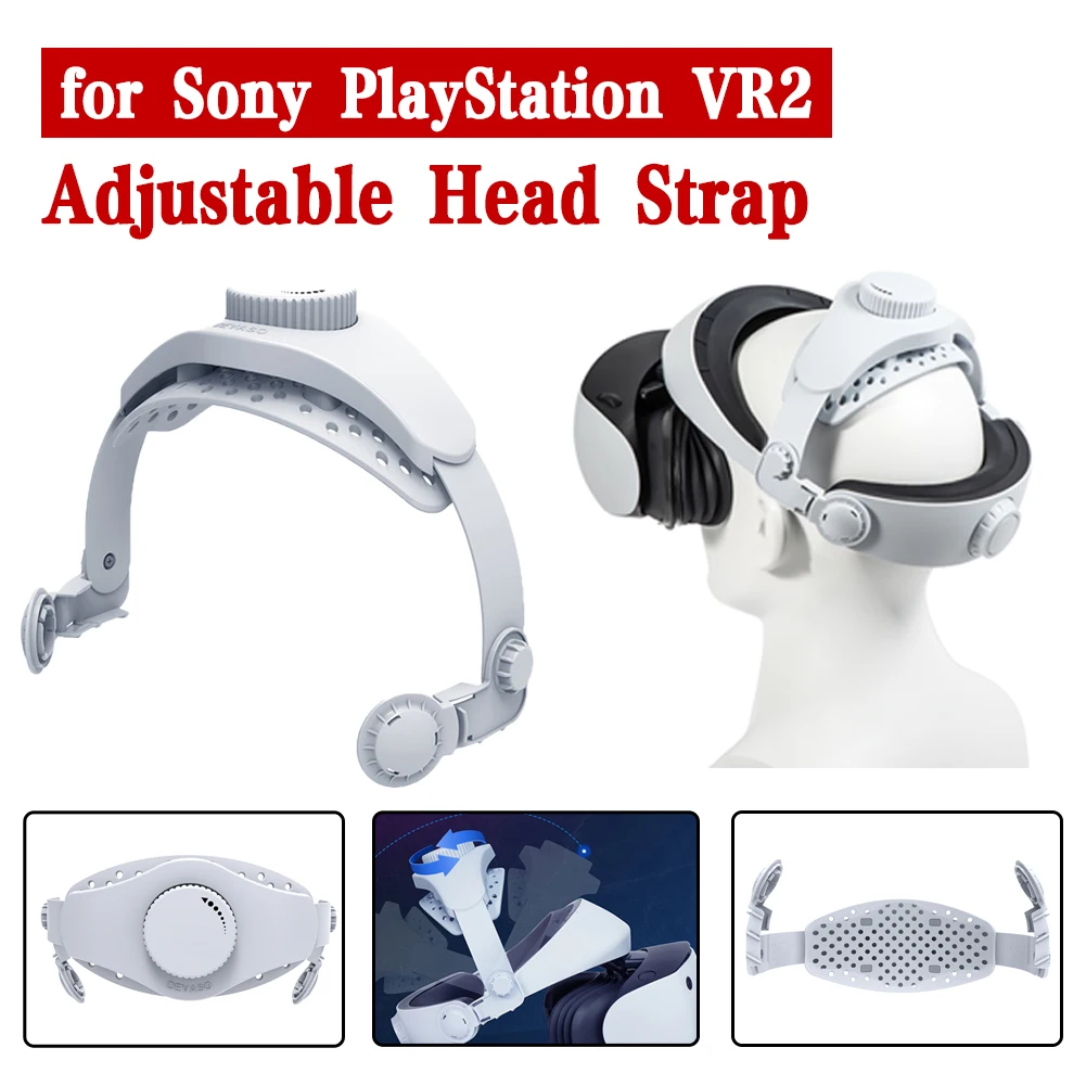 White Adjustable Head Strap for Playstation VR2 Comfort