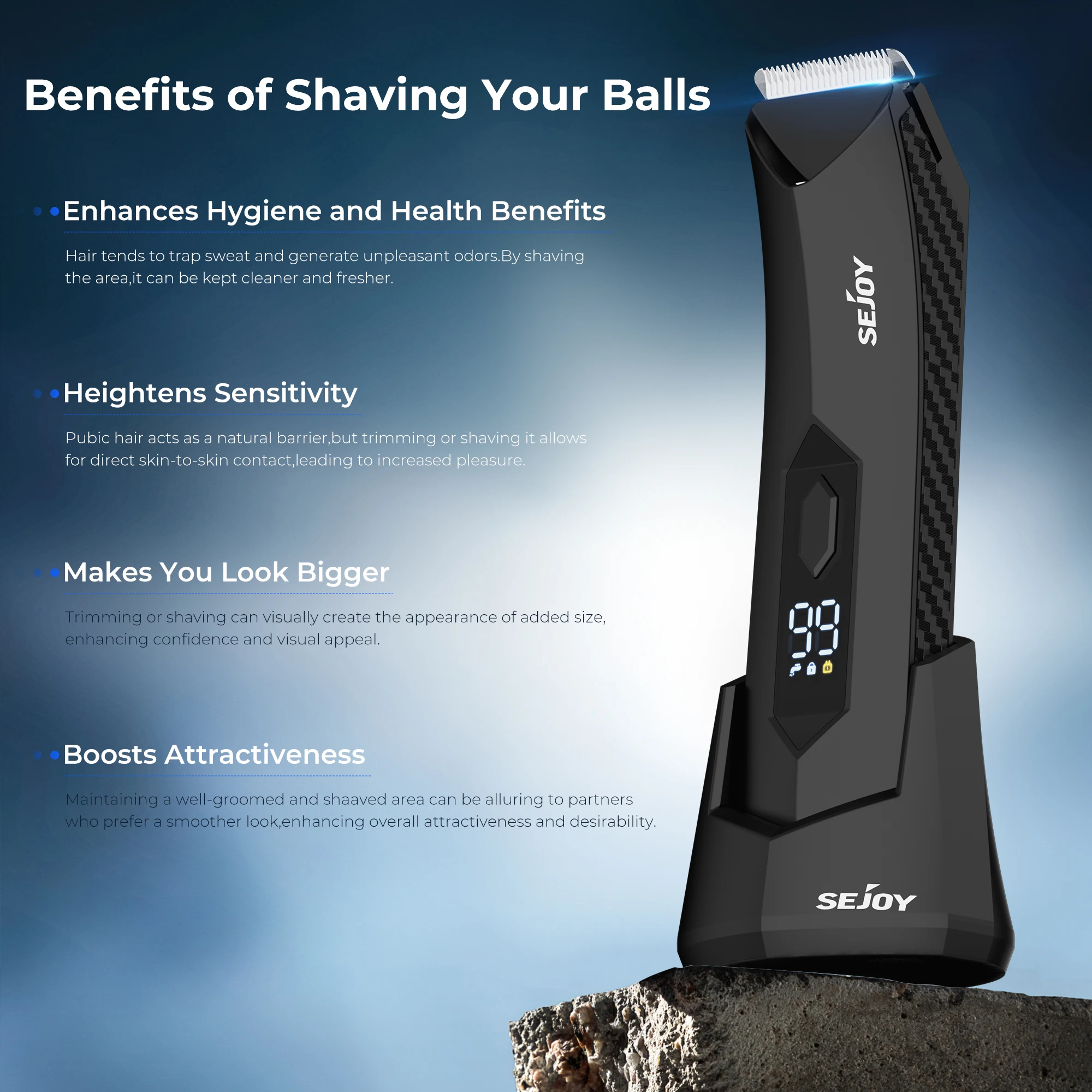 SEJOY Hair Trimmer Men Facial Beard Body Grooming Kits Electric Hair Clipper Nose Ear Trimer Rechargeable 2