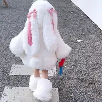 Filles manteau 2025 automne et hiver nouveaux vêtements pour enfants Style coréen fille bébé mignon épaissi en peluche lapin manteau 4