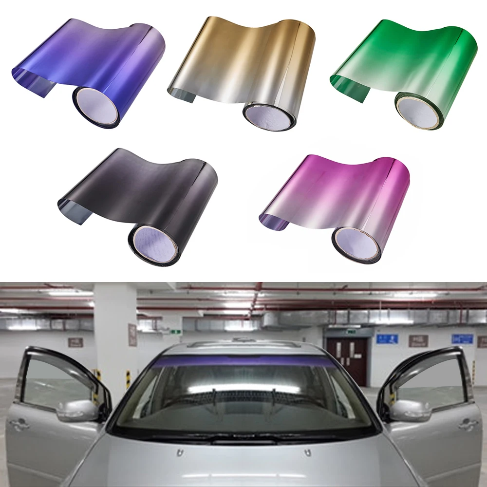 20X150cm Car Sun Shade Front Windshield Sunshade Protector Solar Window Tint Film Heat Insulation Color Changing Film Universal car sun shade