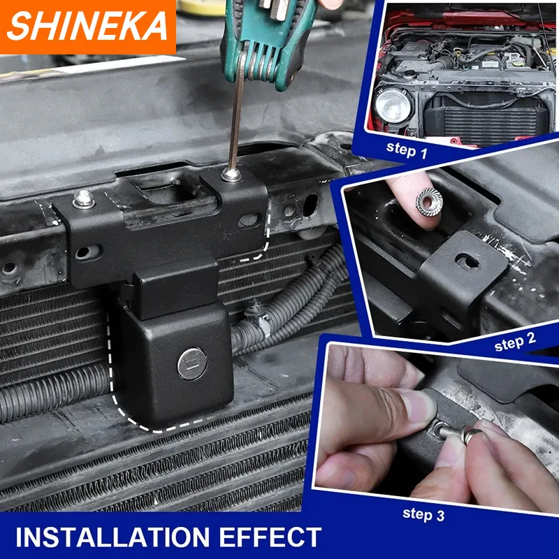 Car Front Engine Invisible Hood Locks With Key Jeep Wrangler JK 2007-2012 Anti Theft Accessories