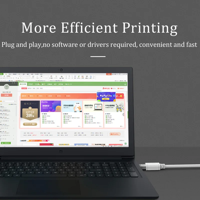 CHOSEAL USB 2.0 프린터 케이블 A(수) - B(수) 고속 480Mbps 스캐너 케이블 (HP, 캐논, 엡손, 렉스마크, 델, 브라더 호환)