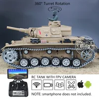 HENG LONG FPV 1/16 Tk-7.0 Customized Panzer III H RC Tank 3849 Full Metal Track Wheel With Camera Remote Control Toys TH17370 1