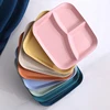 Food Fruit Salad Divided Plate Three-Grid Western Compartment Plate Diet Meal Plate Food Tray Kitchen Dinnerware 1