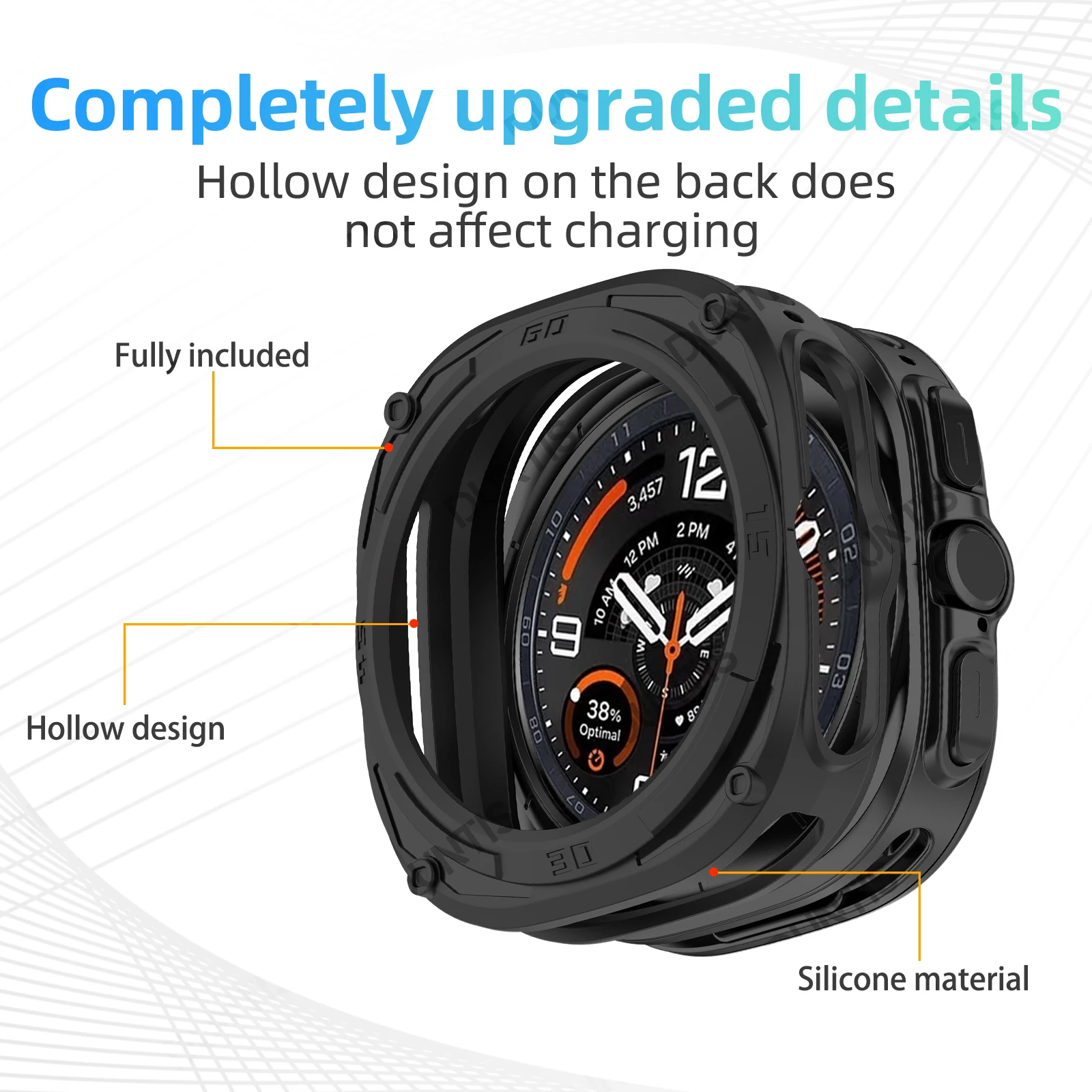 Shock-Proof Silicone Protective Case Cover - Shatter-Resistant Smart Watch Shell Accessories