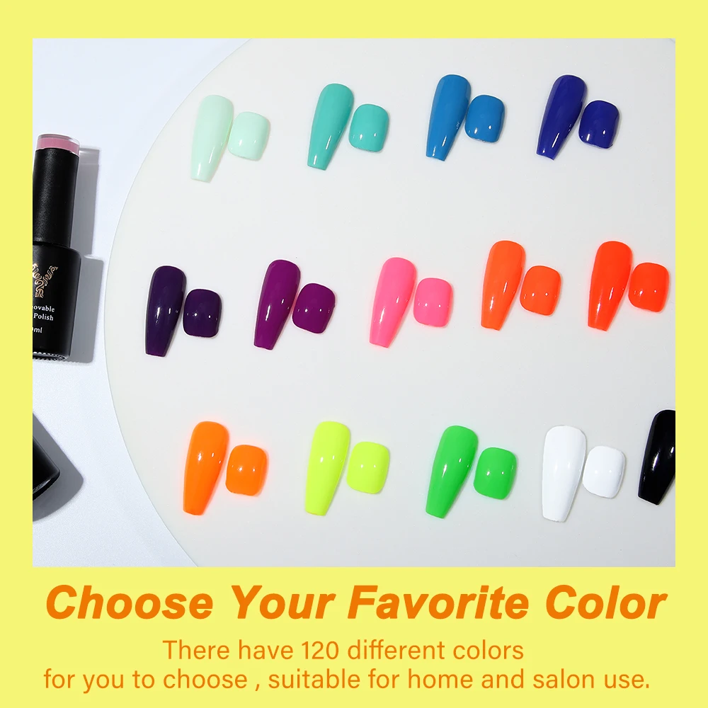 YOKEFELLOW 2022 New Color 10ML Nail Gel Polish Semi Permanent Gel Varnish Base Top Coat 122 Soak Off Colors Organic Nail Varnish 6