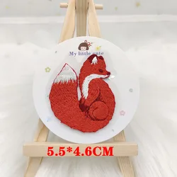 Charming Animal Embroidery Iron - On Patches for Kids' Clothing - Self - Adhesive DIY Appliques and Sewing Accessories (Fox Patches)