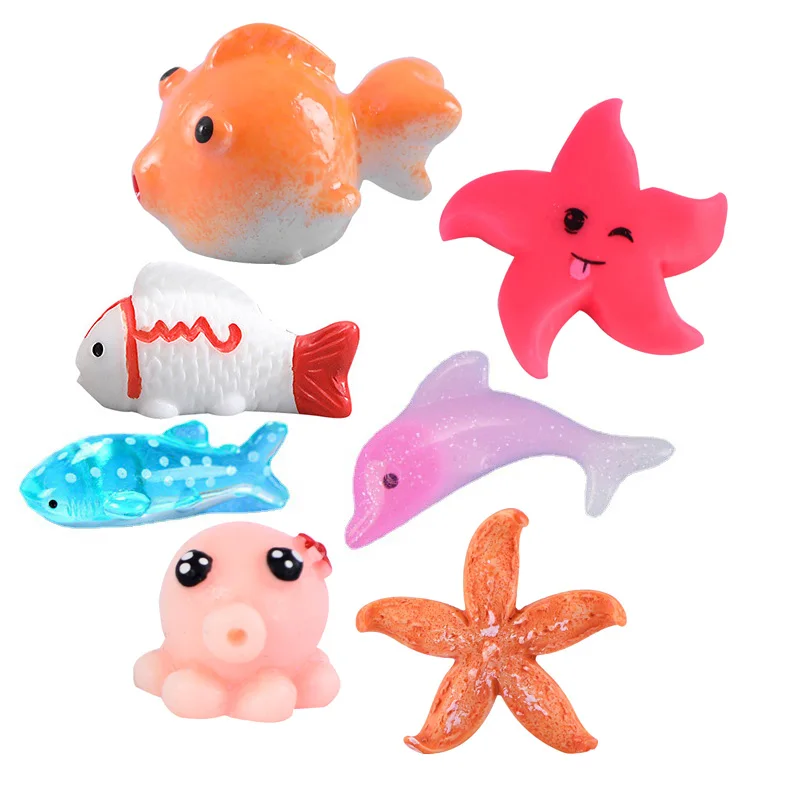 

1PC Kawaii Fish Carp Model Resin Goldfish Figurines Lotus Leaf Miniature DIY Fairy Garden Landscaping Accessories Aquarium Decor