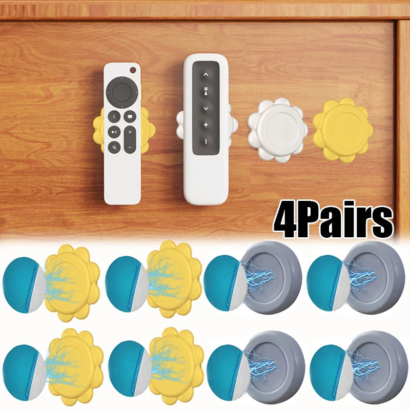 

4Sets Magnetic Hooks Anti-Lost Wall Mount Strong Magnet Holder For Fridge Sticker Key Storage Hook Remote Control Organizer Hook