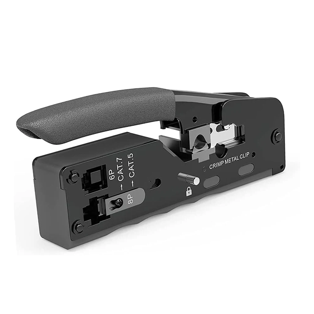 Zoerax Rj45 Ferramenta de Crimpagem Passar Através de Conectores Crimper Cortador de Stripper para Cat7 Cat6 Cat8 Cat6a Cat5e Cat5 8p8c Modular Termina - Imagem 4