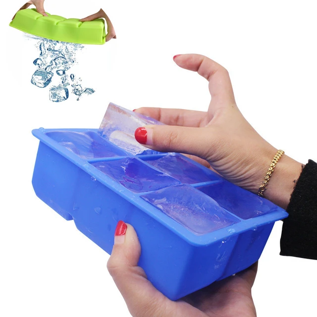 Silicone Ice Cube Trays Large  Ice Cube Trays Large Square - 4/6/8cell Large  Ice - Aliexpress