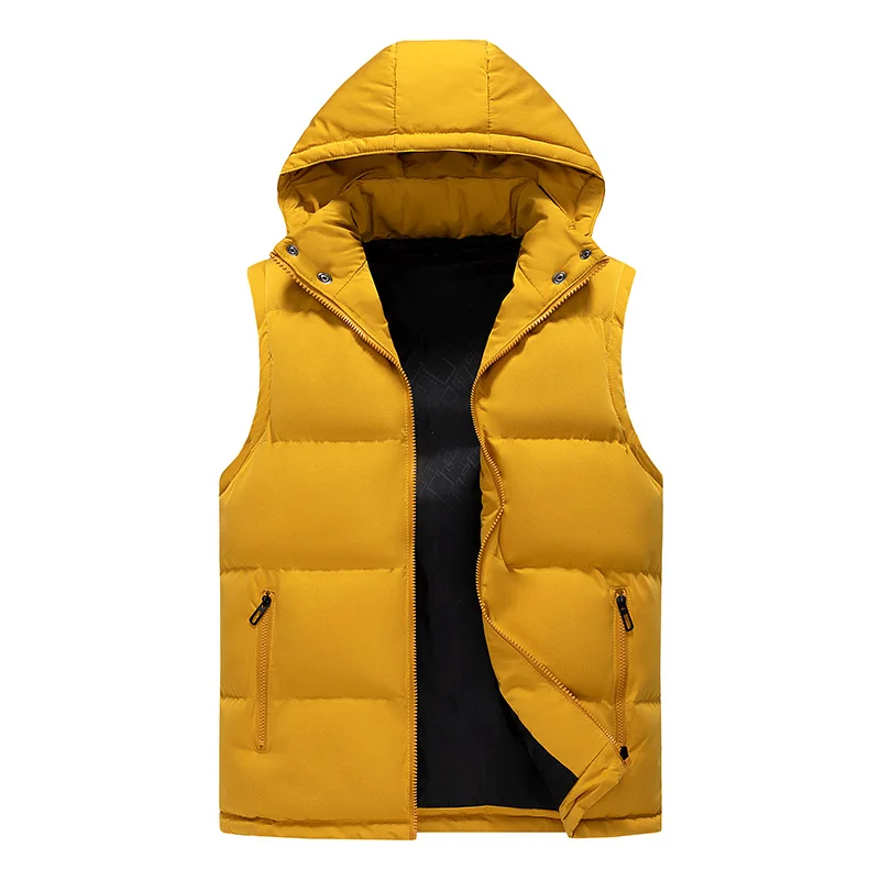 Japanese Hooded Down Vest Windproof Neck Protection Warm Men down vests